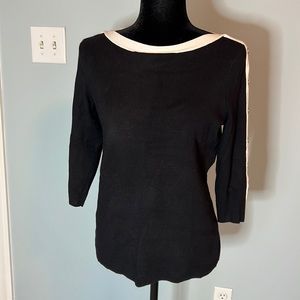 Db established 1962 3/4 length sleeve sweater in black and white, size M